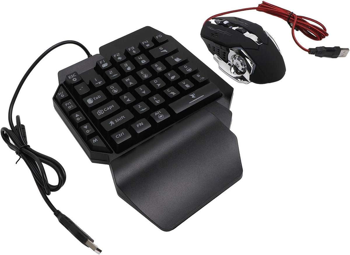 One Hand RGB Gaming Keyboard and Mouse Combo